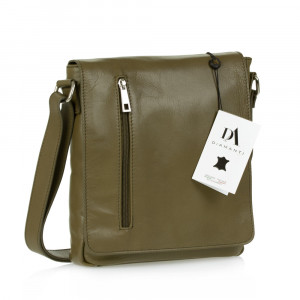 Geanta barbati din piele naturala DiAmanti Giordano Verde Senape